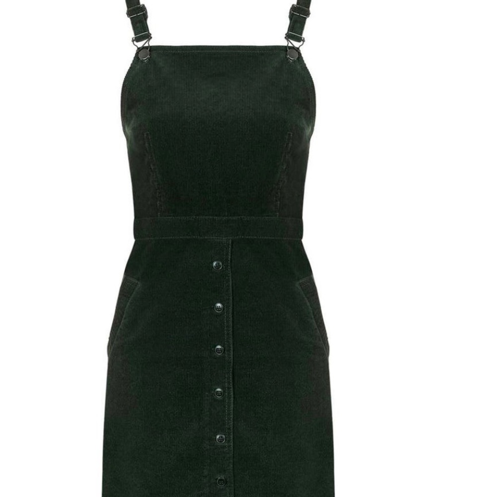 TOPSHOP Navy Corduroy Pinafore Dress- Size US 6